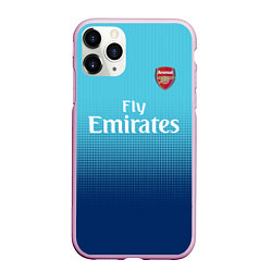 Чехол iPhone 11 Pro матовый Arsenal FC: Blue Away 17/18, цвет: 3D-розовый