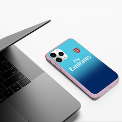 Чехол iPhone 11 Pro матовый Arsenal FC: Blue Away 17/18, цвет: 3D-розовый — фото 2