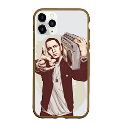 Чехол iPhone 11 Pro матовый Eminem: Street Music, цвет: 3D-коричневый