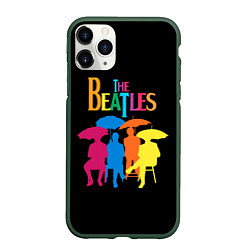 Чехол iPhone 11 Pro матовый The Beatles: Colour Rain, цвет: 3D-темно-зеленый