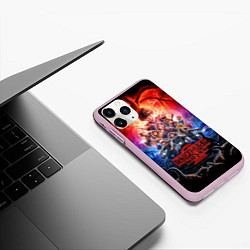 Чехол iPhone 11 Pro матовый Stranger Things 2, цвет: 3D-розовый — фото 2