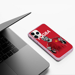 Чехол iPhone 11 Pro матовый FC MU: Pogba, цвет: 3D-розовый — фото 2