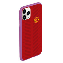 Чехол iPhone 11 Pro матовый Manchester United: Red Lines, цвет: 3D-фиолетовый — фото 2