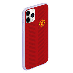 Чехол iPhone 11 Pro матовый Manchester United: Red Lines, цвет: 3D-светло-сиреневый — фото 2