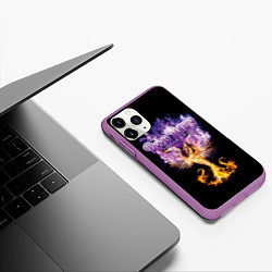 Чехол iPhone 11 Pro матовый Deep Purple: Phoenix Rising, цвет: 3D-фиолетовый — фото 2