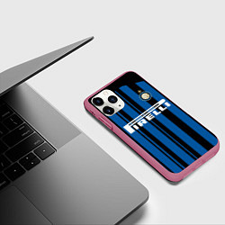Чехол iPhone 11 Pro матовый Inter FC: Home 17/18, цвет: 3D-малиновый — фото 2