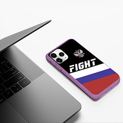 Чехол iPhone 11 Pro матовый Fight Russia, цвет: 3D-фиолетовый — фото 2