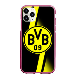 Чехол iPhone 11 Pro матовый FC Borussia Dortmund: Storm, цвет: 3D-малиновый