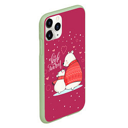 Чехол iPhone 11 Pro матовый Keep warm, цвет: 3D-салатовый — фото 2