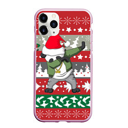 Чехол iPhone 11 Pro матовый Panda Dab: Xmas, цвет: 3D-розовый