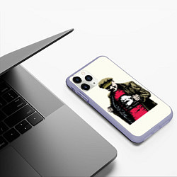 Чехол iPhone 11 Pro матовый Стильный Ленин, цвет: 3D-светло-сиреневый — фото 2