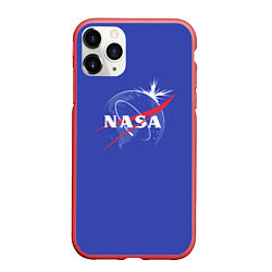 Чехол iPhone 11 Pro матовый NASA: Blue Space, цвет: 3D-красный