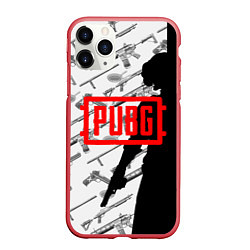 Чехол iPhone 11 Pro матовый PUBG Weapons, цвет: 3D-красный