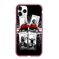 Чехол iPhone 11 Pro матовый Metallica Band, цвет: 3D-малиновый