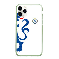 Чехол iPhone 11 Pro матовый FC Chelsea: White Lion