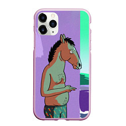 Чехол iPhone 11 Pro матовый BoJack, цвет: 3D-розовый