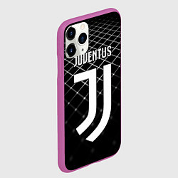 Чехол iPhone 11 Pro матовый FC Juventus: Black Lines, цвет: 3D-фиолетовый — фото 2