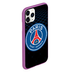 Чехол iPhone 11 Pro матовый FC PSG: Blue Lines, цвет: 3D-фиолетовый — фото 2