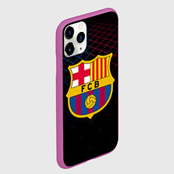 Чехол iPhone 11 Pro матовый FC Barcelona Lines, цвет: 3D-фиолетовый — фото 2