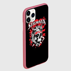 Чехол iPhone 11 Pro матовый Stigmata Skull, цвет: 3D-малиновый — фото 2