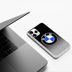 Чехол iPhone 11 Pro матовый BMW 2018 Black and White IV, цвет: 3D-белый — фото 2