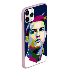 Чехол iPhone 11 Pro матовый Cristiano Ronaldo Art, цвет: 3D-розовый — фото 2