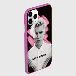 Чехол iPhone 11 Pro матовый Justin Bieber: Pink Splash, цвет: 3D-фиолетовый — фото 2