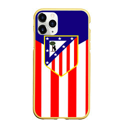Чехол iPhone 11 Pro матовый FC Atletico Madrid, цвет: 3D-желтый