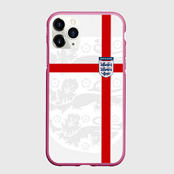Чехол iPhone 11 Pro матовый Сборная Англии, цвет: 3D-малиновый