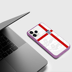 Чехол iPhone 11 Pro матовый Сборная Англии, цвет: 3D-фиолетовый — фото 2