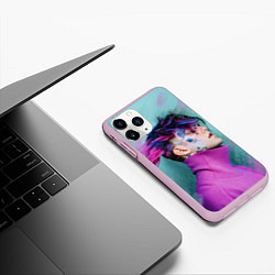 Чехол iPhone 11 Pro матовый Lil Peep: Neon Style, цвет: 3D-розовый — фото 2