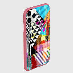 Чехол iPhone 11 Pro матовый RGB Geometry, цвет: 3D-малиновый — фото 2