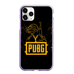 Чехол iPhone 11 Pro матовый PUBG: Black Soldier, цвет: 3D-светло-сиреневый