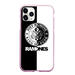 Чехол iPhone 11 Pro матовый Ramones B&W, цвет: 3D-розовый