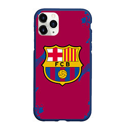Чехол iPhone 11 Pro матовый FC Barcelona: Purple & Blue