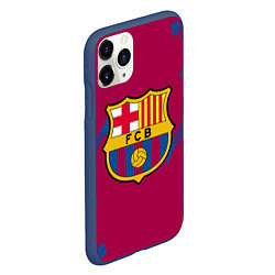 Чехол iPhone 11 Pro матовый FC Barcelona: Purple & Blue, цвет: 3D-тёмно-синий — фото 2