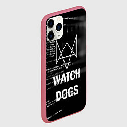 Чехол iPhone 11 Pro матовый Watch Dogs: Hacker, цвет: 3D-малиновый — фото 2