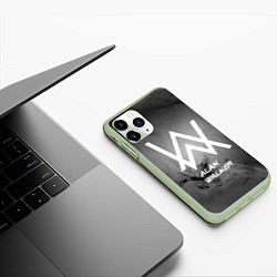 Чехол iPhone 11 Pro матовый Alan Walker: Black Side, цвет: 3D-салатовый — фото 2