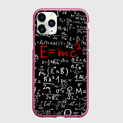 Чехол iPhone 11 Pro матовый E=mc2, цвет: 3D-малиновый