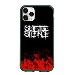 Чехол iPhone 11 Pro матовый Suicide Silence: Red Flame