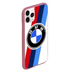 Чехол iPhone 11 Pro матовый BMW M: White Sport, цвет: 3D-малиновый — фото 2