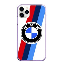 Чехол iPhone 11 Pro матовый BMW M: White Sport, цвет: 3D-светло-сиреневый