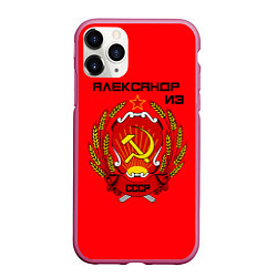 Чехол iPhone 11 Pro матовый Александр из СССР, цвет: 3D-малиновый