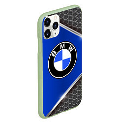 Чехол iPhone 11 Pro матовый BMW: Blue Metallic, цвет: 3D-салатовый — фото 2