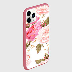 Чехол iPhone 11 Pro матовый Spring Flowers, цвет: 3D-малиновый — фото 2