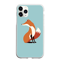 Чехол iPhone 11 Pro матовый Minimal Fox, цвет: 3D-белый