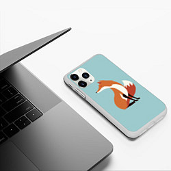 Чехол iPhone 11 Pro матовый Minimal Fox, цвет: 3D-белый — фото 2