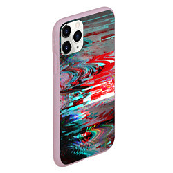 Чехол iPhone 11 Pro матовый Glitch effect, цвет: 3D-розовый — фото 2