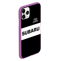 Чехол iPhone 11 Pro матовый Subaru: Black Sport, цвет: 3D-фиолетовый — фото 2