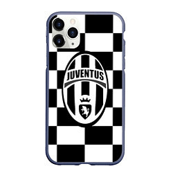 Чехол iPhone 11 Pro матовый FC Juventus: W&B Grid